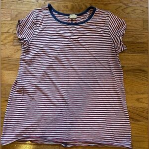 We The Free Navy and Red Striped Top